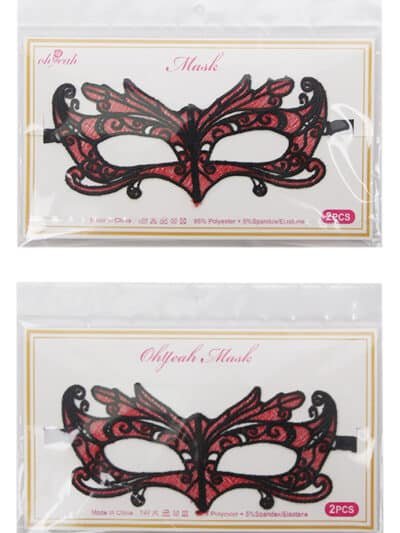 2Pcs Charming Red Lace Eye Mask