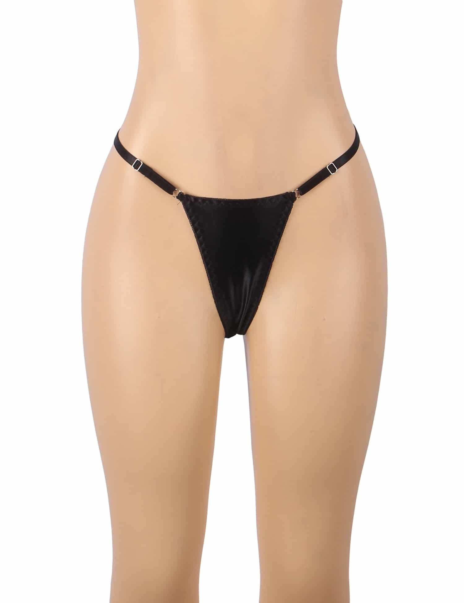 Openable Black Bow Sexy Bra Set - Image 11