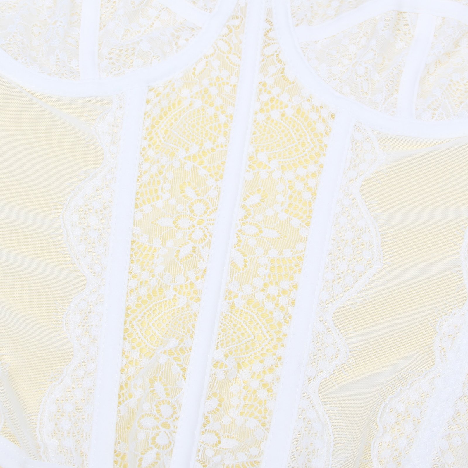 White 9 Bones Sexy Lace Suspender Corset Bra Top - Image 15