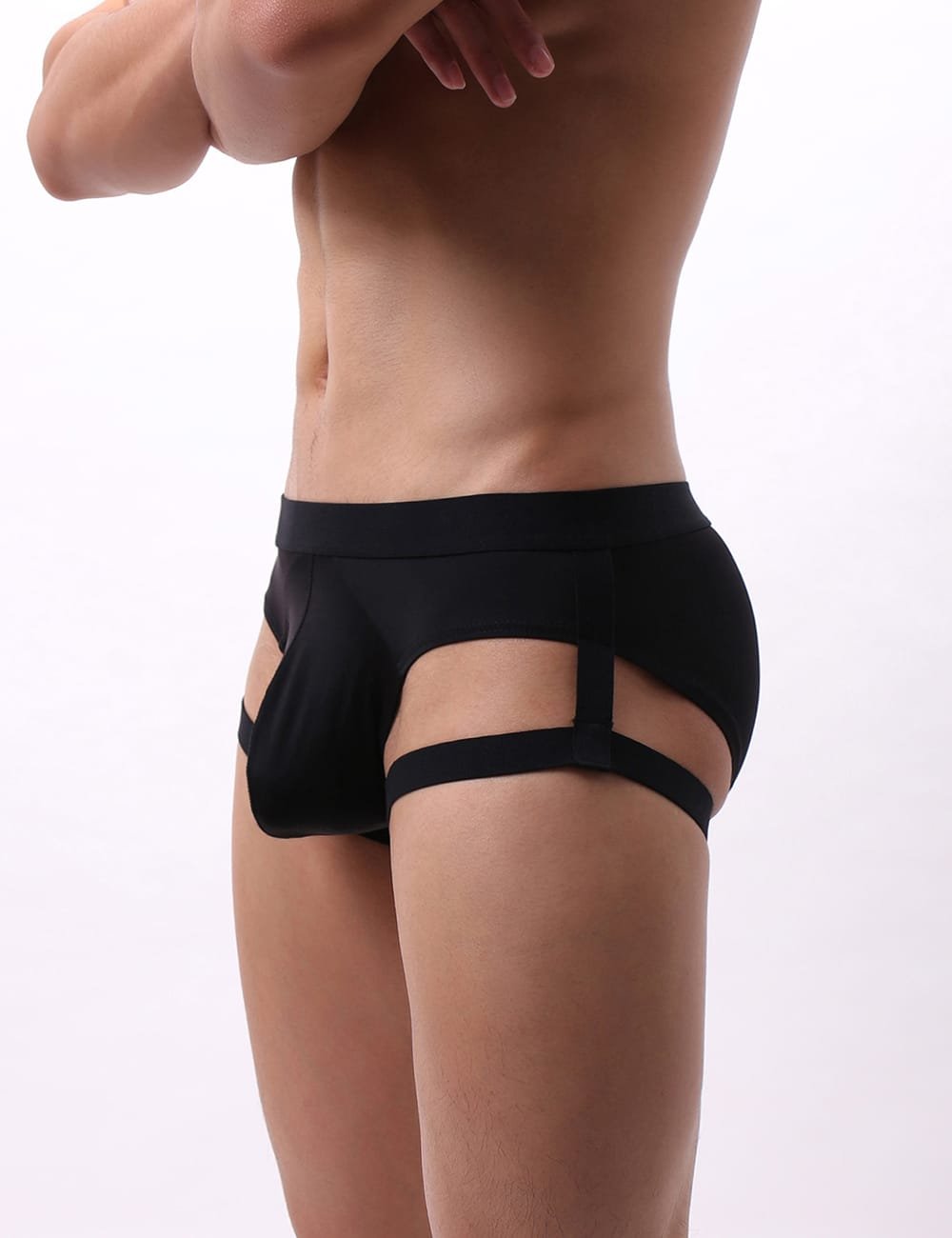 Black Ice Silk Strappy Sexy Men's Underwear - Image 2