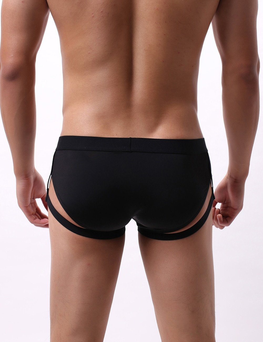 Black Ice Silk Strappy Sexy Men's Underwear - Image 3