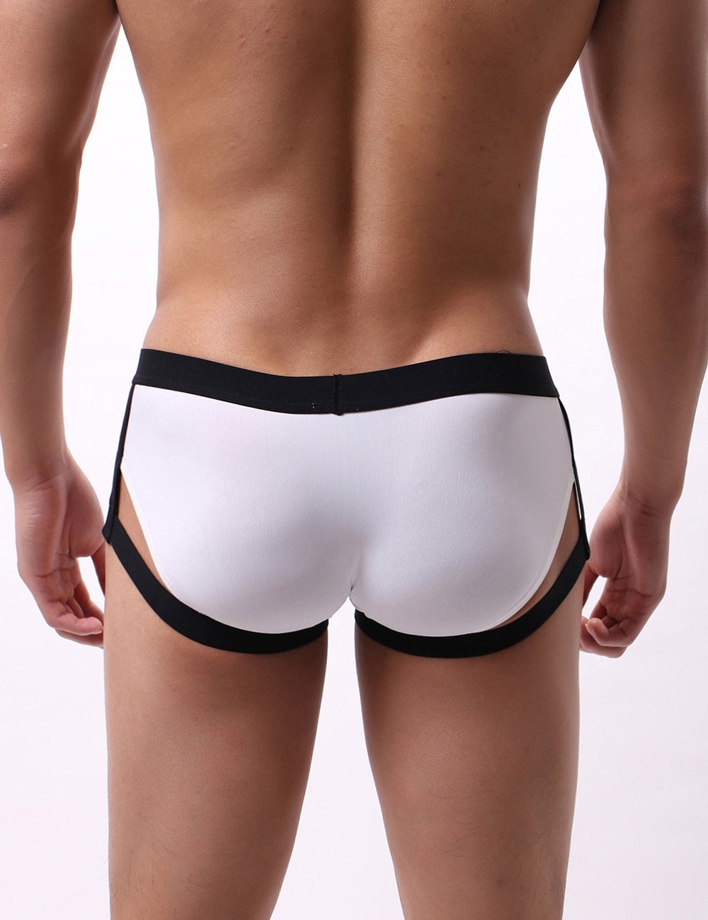 White Ice Silk Strappy Sexy Men's Underwear - Image 3