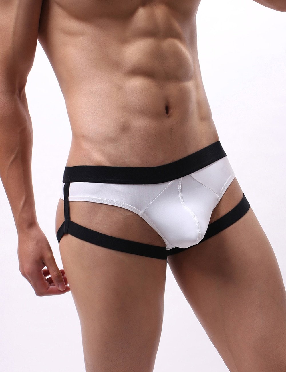 White Ice Silk Strappy Sexy Men's Underwear