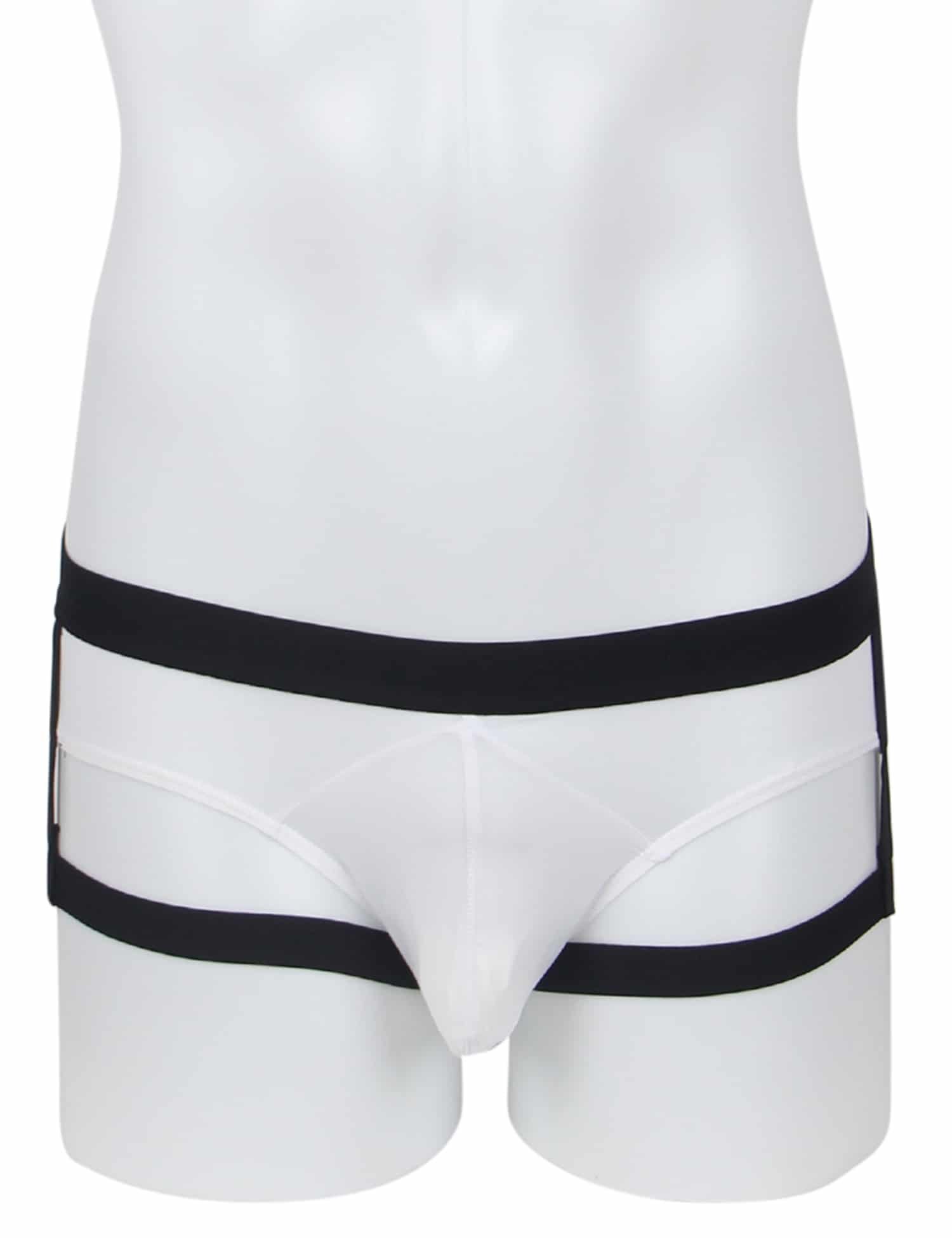 White Ice Silk Strappy Sexy Men's Underwear - Image 4