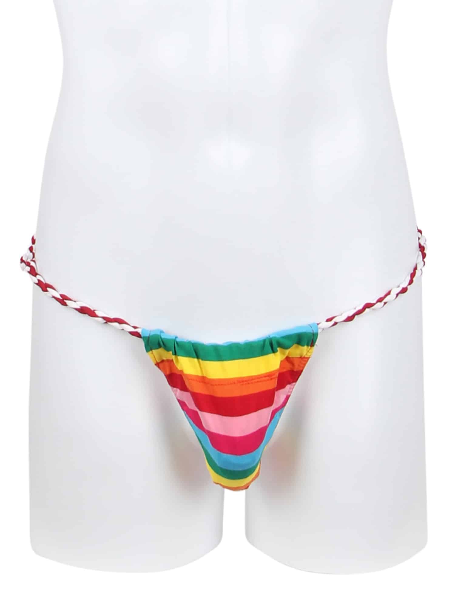 Men's Sexy Rainbow Stripe Thong - Image 8