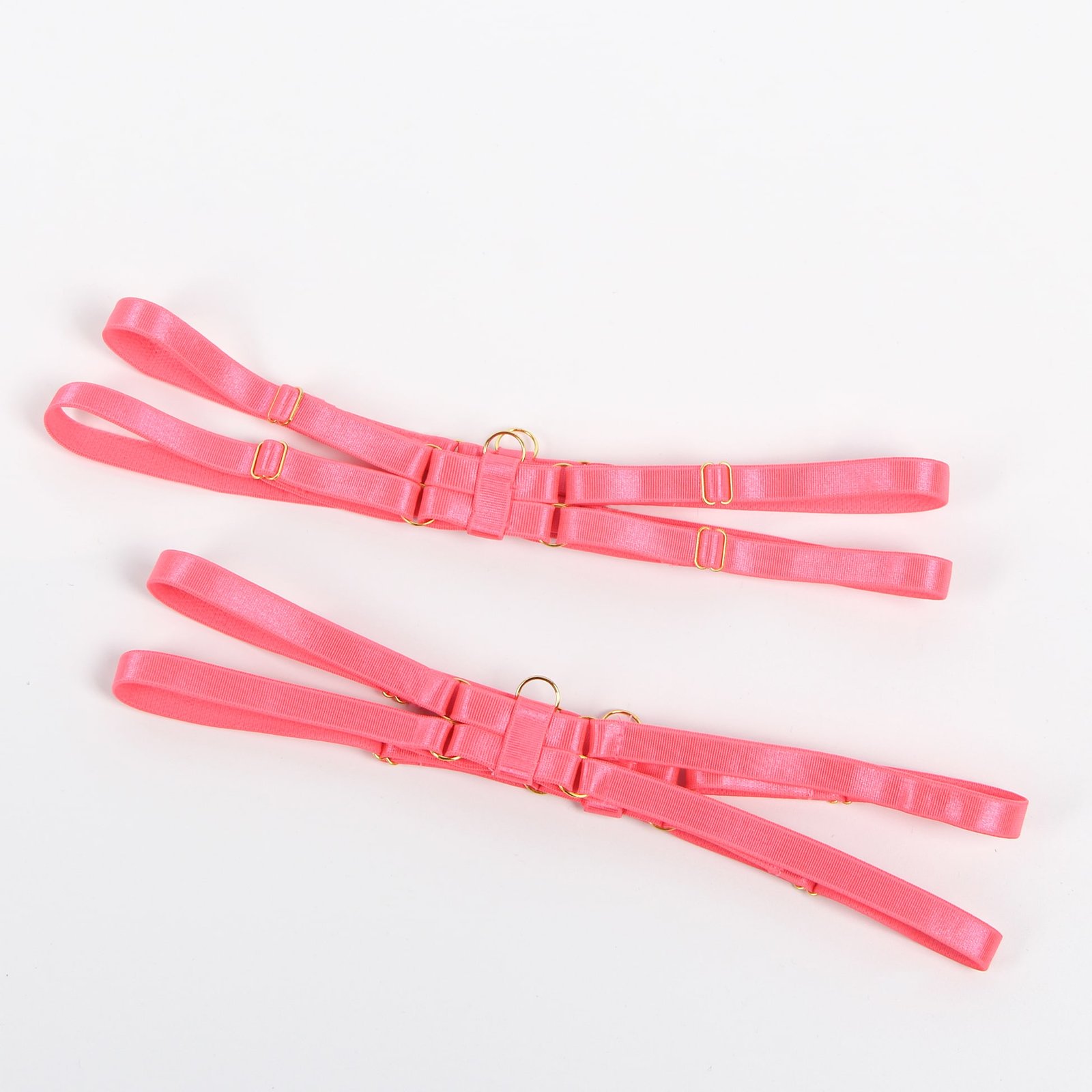 Rose Sexy Hollow Cut Strappy Two-Color Splicing Bra Set - Image 10