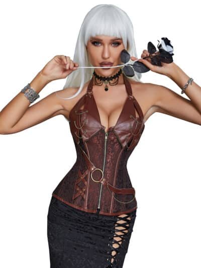 Brown 14 Pieces Soft Steel Bones Corsets