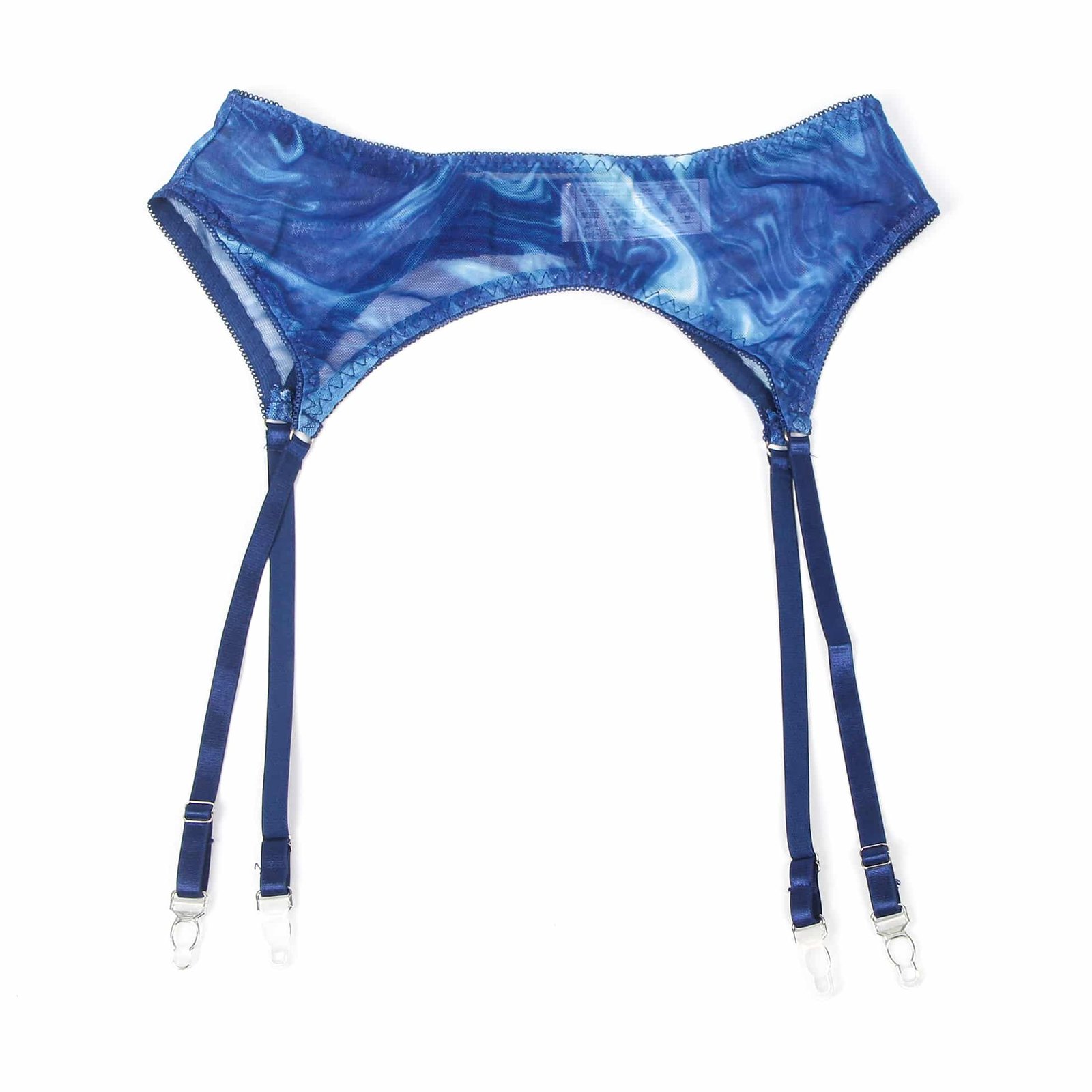 Blue Mesh Printed Sexy 5 Piece Bra Set - Image 12