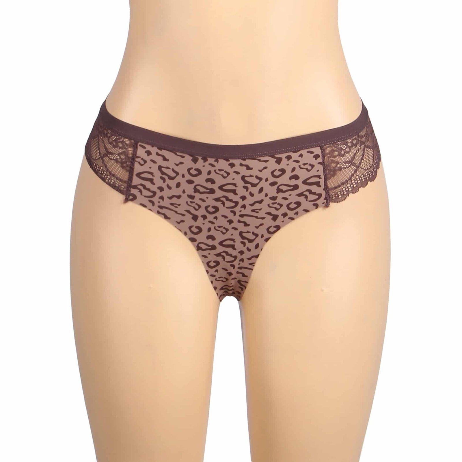 Lace Leopard Print Ice Silk Women Seamless Underwear - Image 4