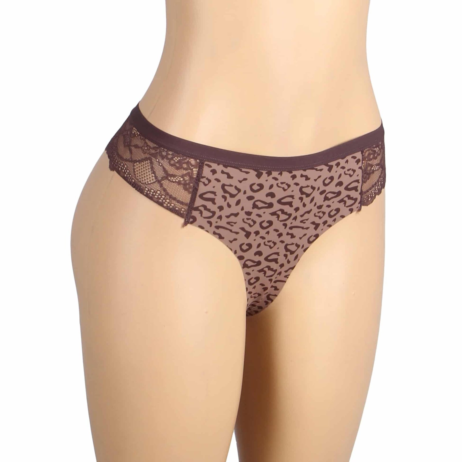 Lace Leopard Print Ice Silk Women Seamless Underwear - Image 5