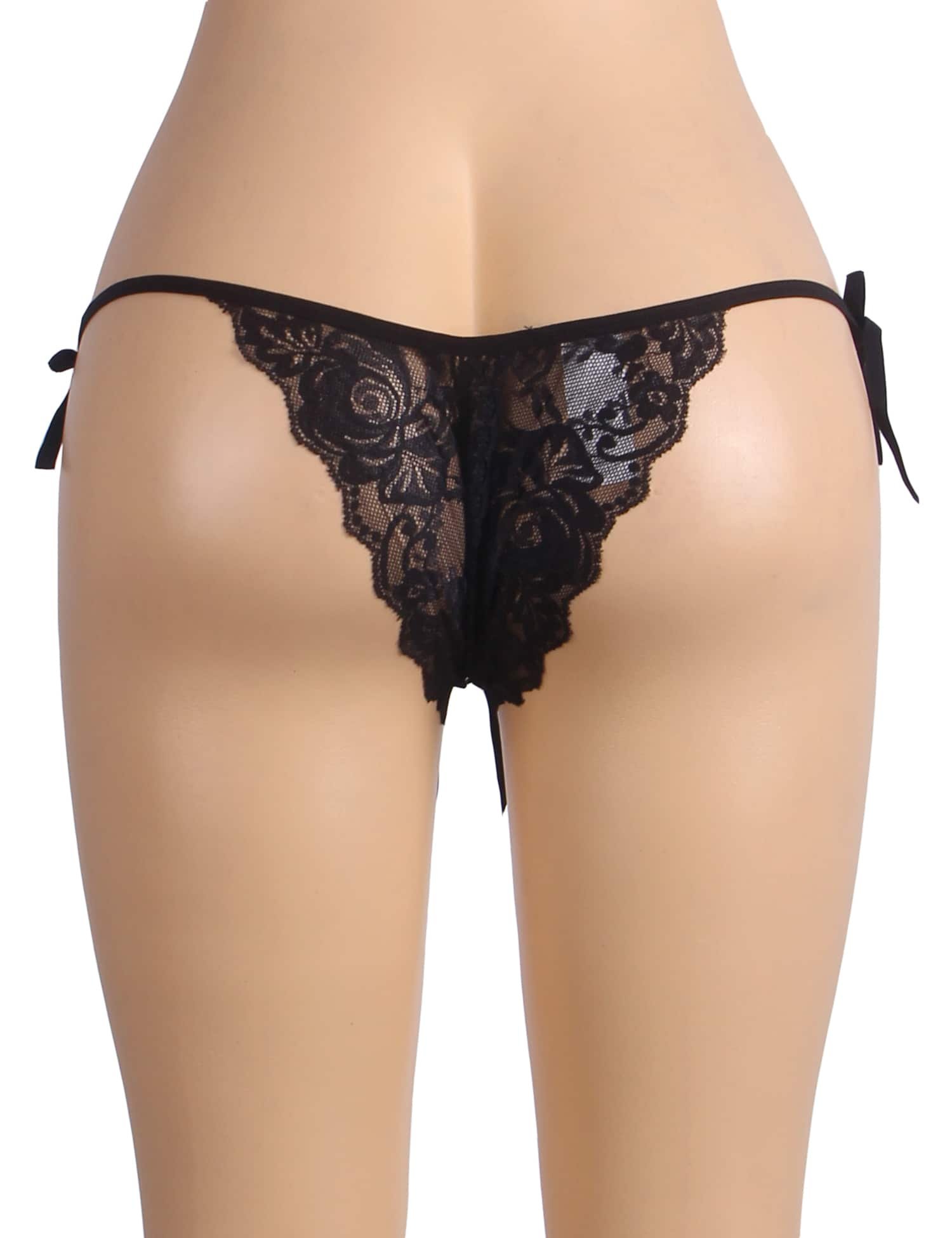 Black Lace Strappy Women Panty - Image 9