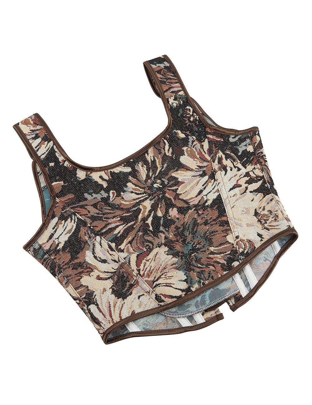 13 Pieces Plastic Bones Vintage oil Painting Print Style Lace Up Corset - Image 18