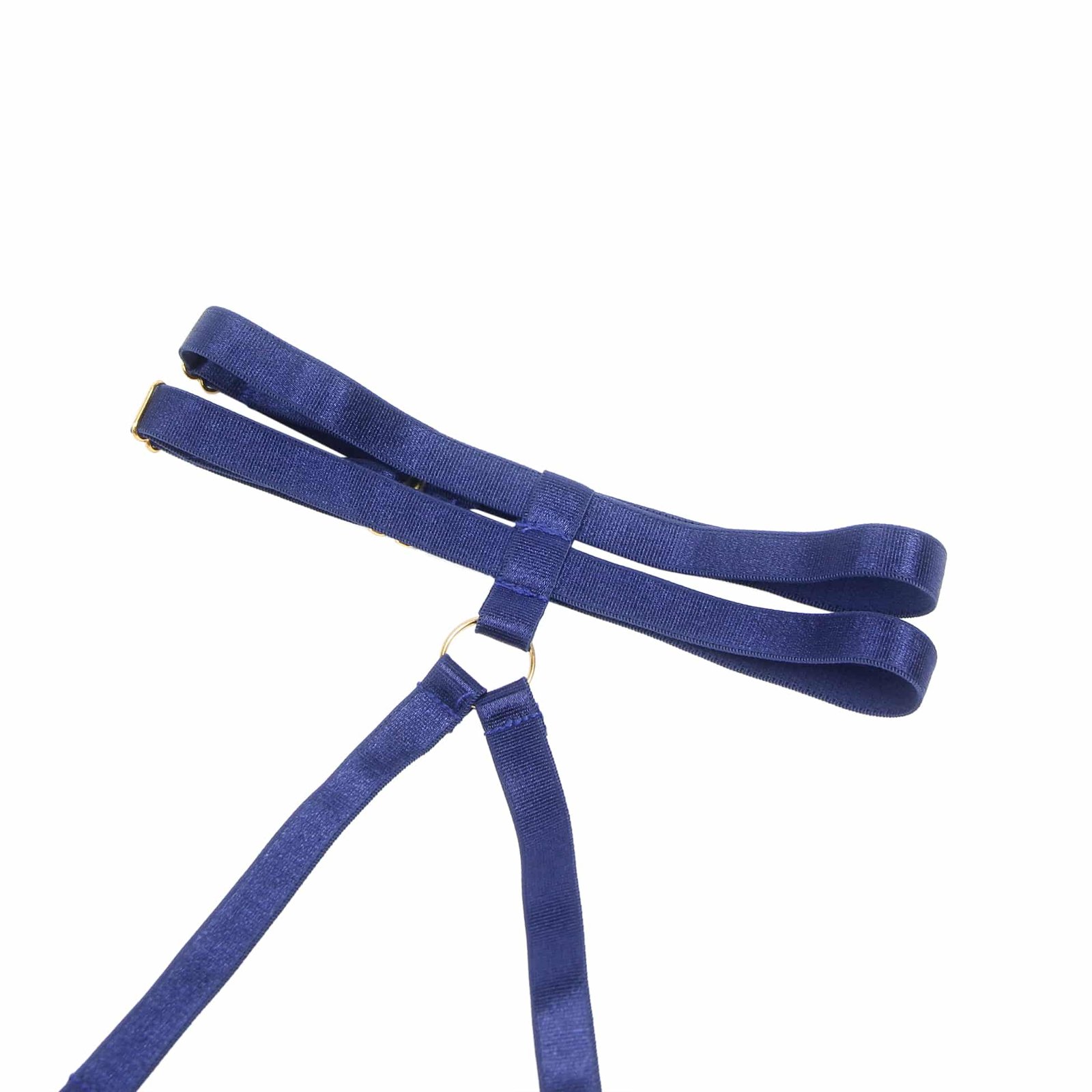 Blue Sexy Velvet Hollow Cut Halter Bra Set - Image 10