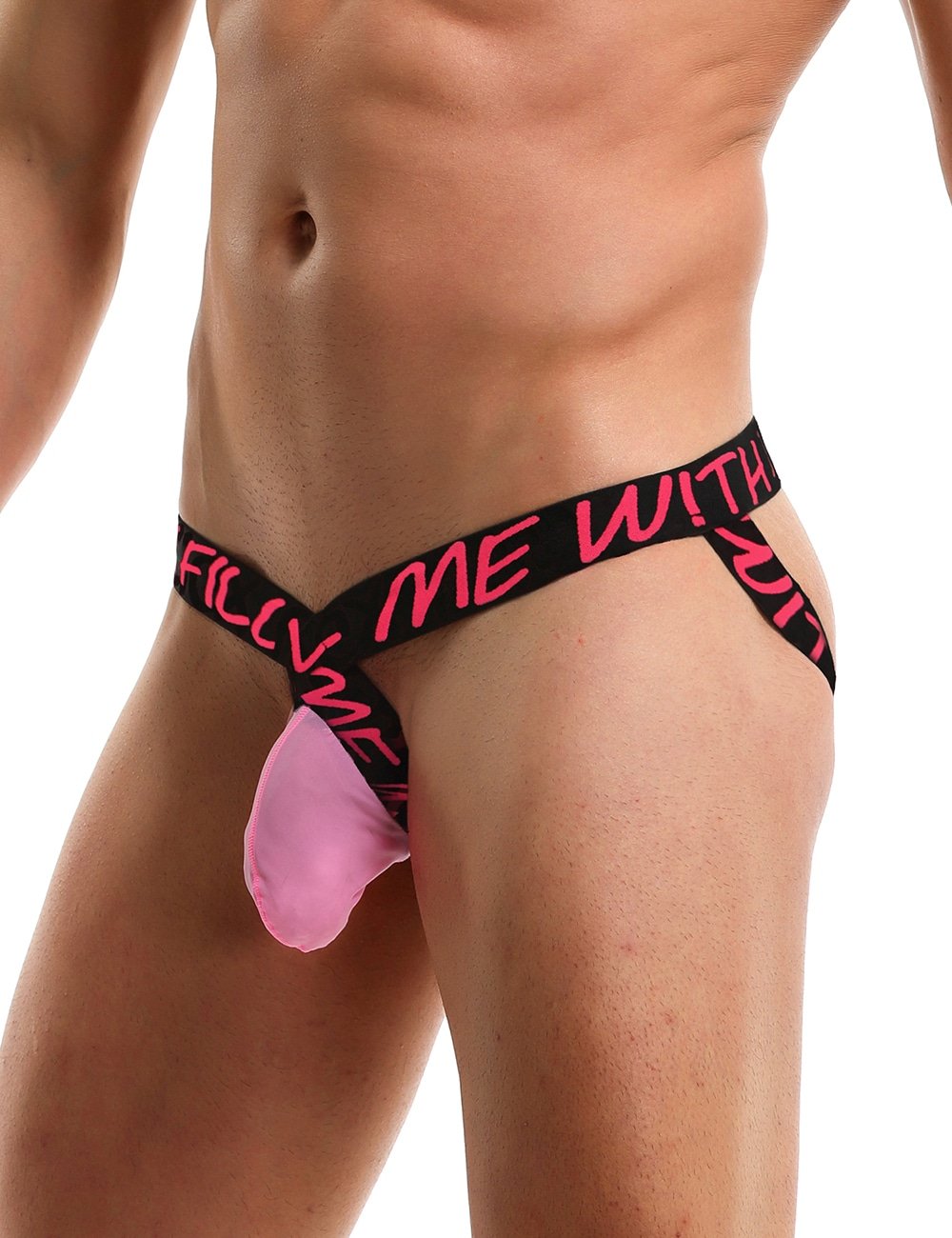 Pink Ice Silk Sexy Men Thong Underwear - Image 3