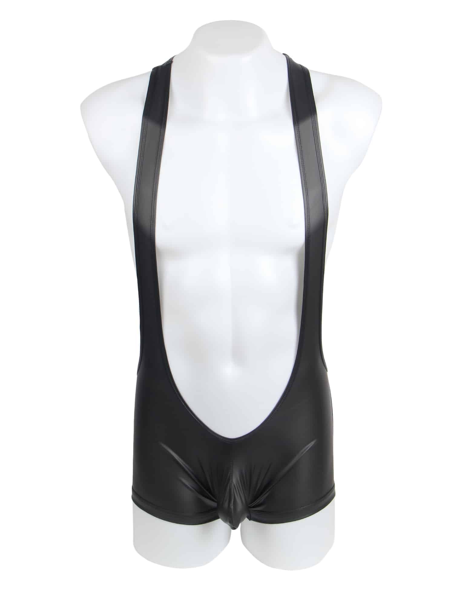 Black Sexy PU Leather Men Bodysuit Underwear - Image 7