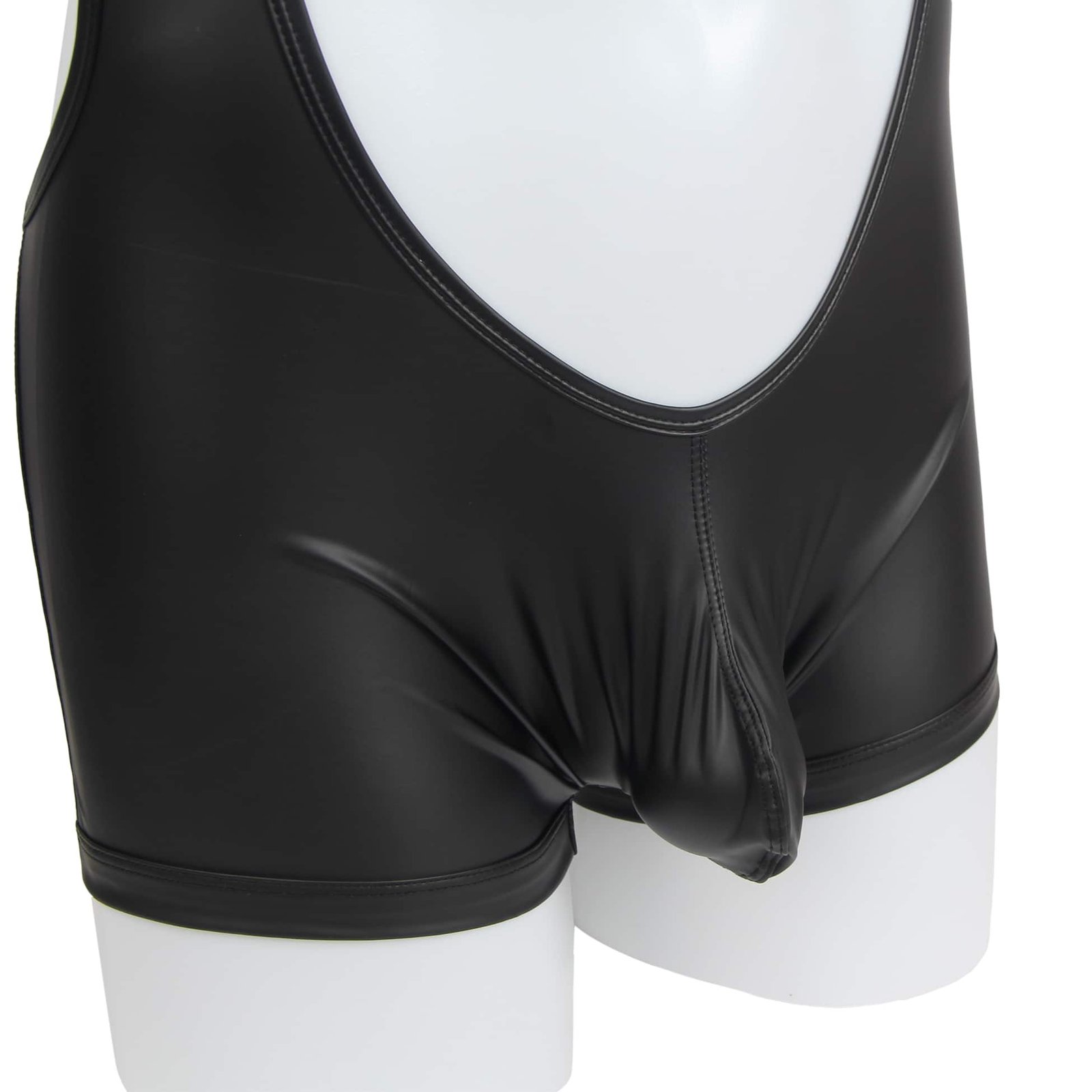 Black Sexy PU Leather Men Bodysuit Underwear - Image 10