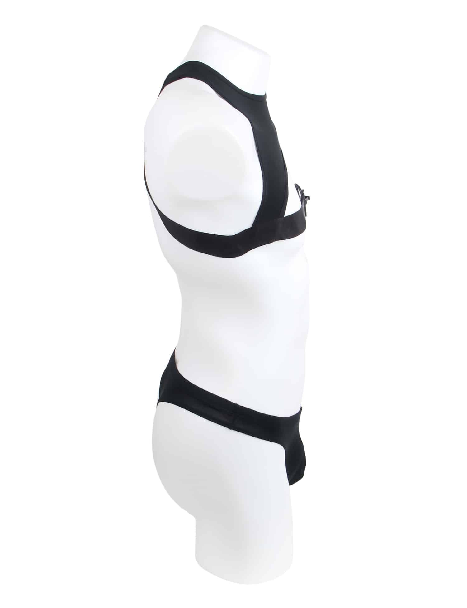 Black Ice Silk Harness Sexy Men Lingerie Set - Image 7