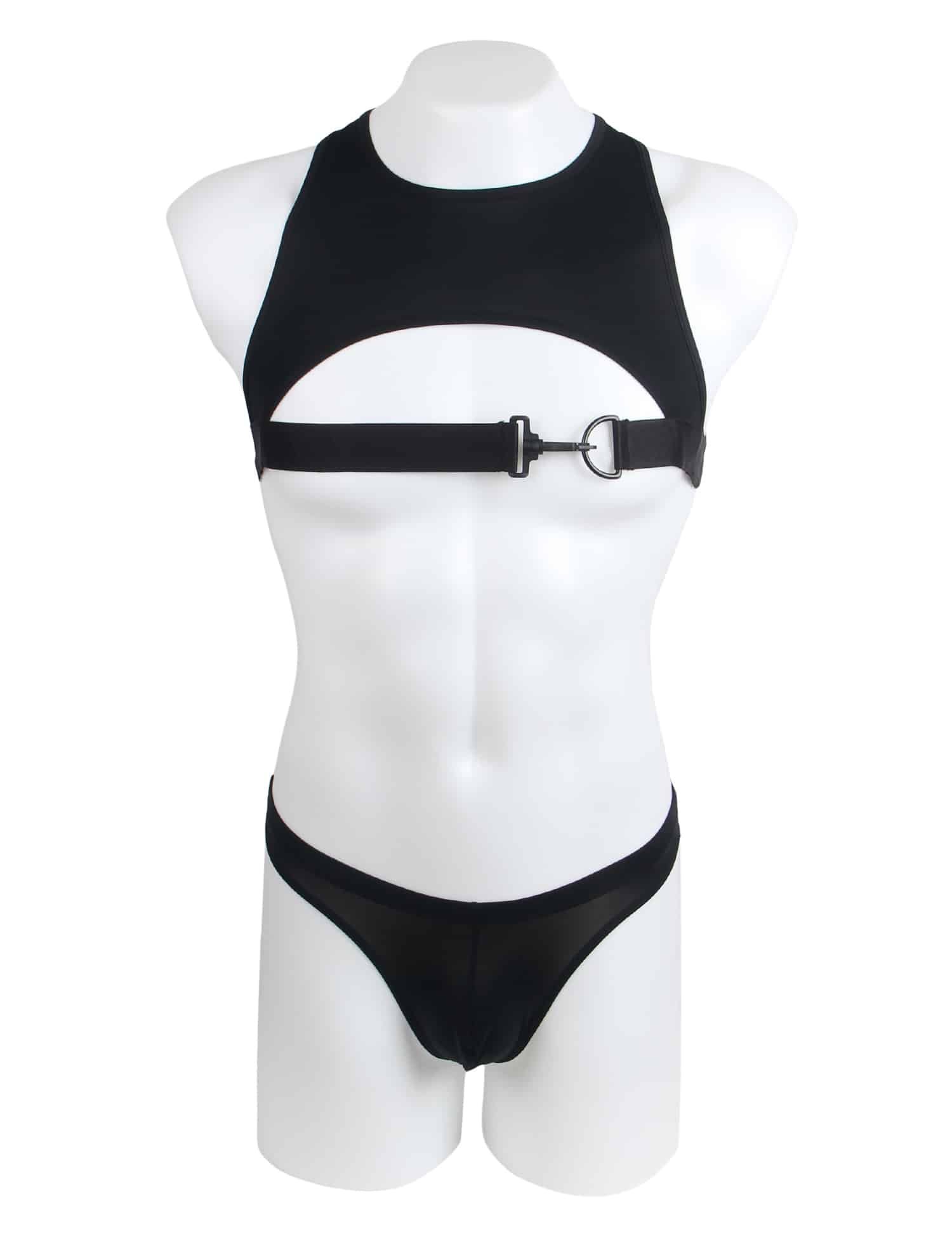 Black Ice Silk Harness Sexy Men Lingerie Set - Image 6