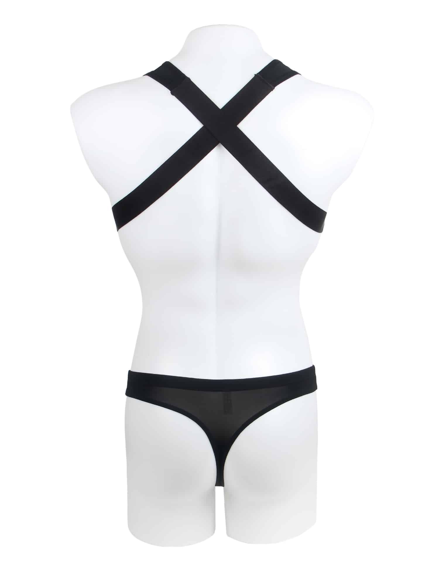 Black Ice Silk Harness Sexy Men Lingerie Set - Image 8