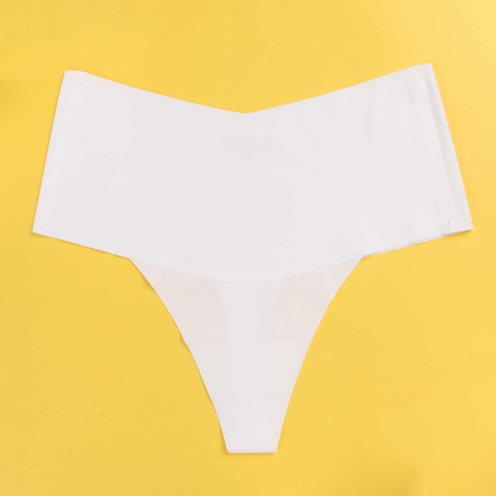 White Sexy Ice Silk High Waist Seamless Panty - Image 8
