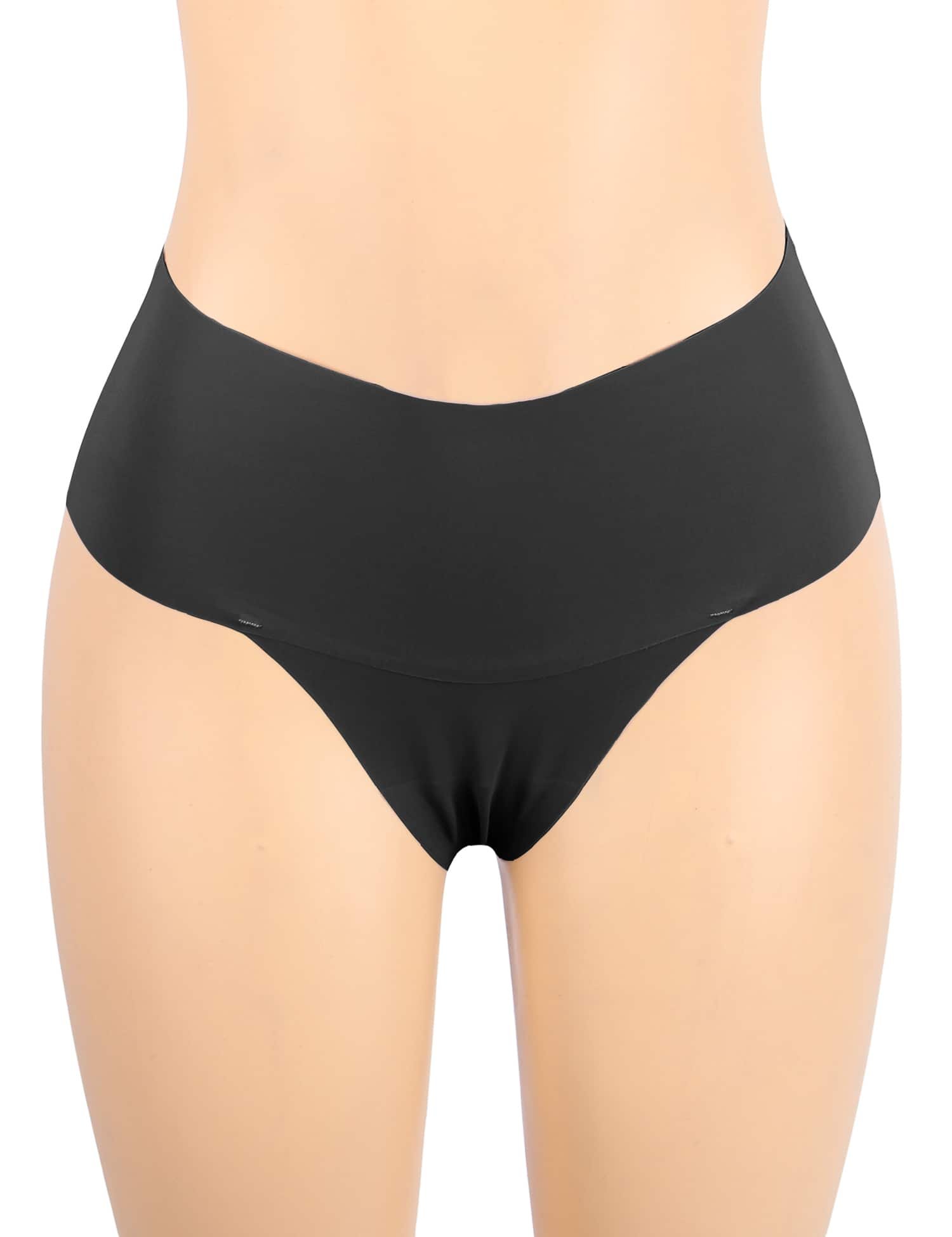 Black Sexy Ice Silk High Waist Seamless Panty - Image 4