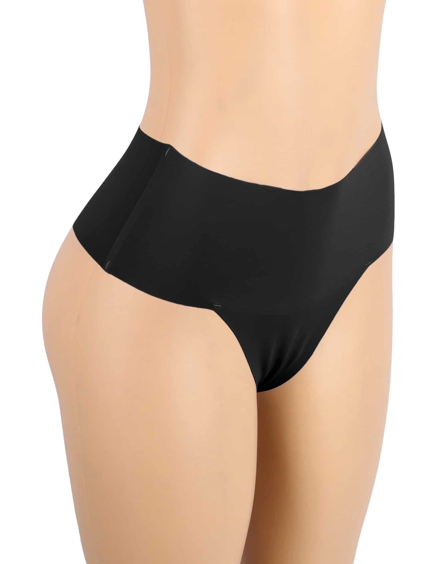 Black Sexy Ice Silk High Waist Seamless Panty - Image 5