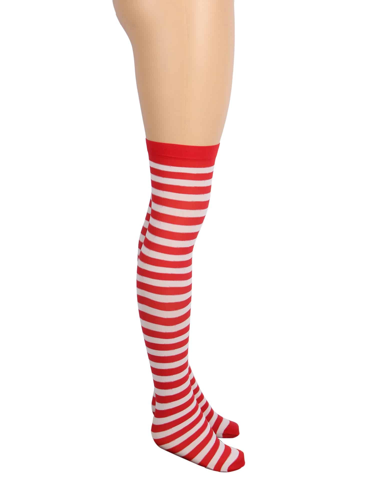 Christmas Red Striped Mesh Stockings - Image 5