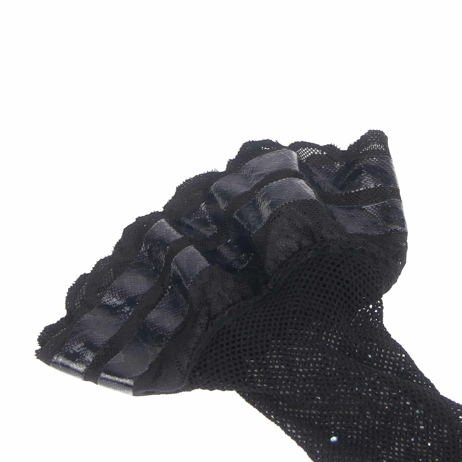 Black Sexy Lace Rhinestone Fishnet Stockings With Silicone - Image 12