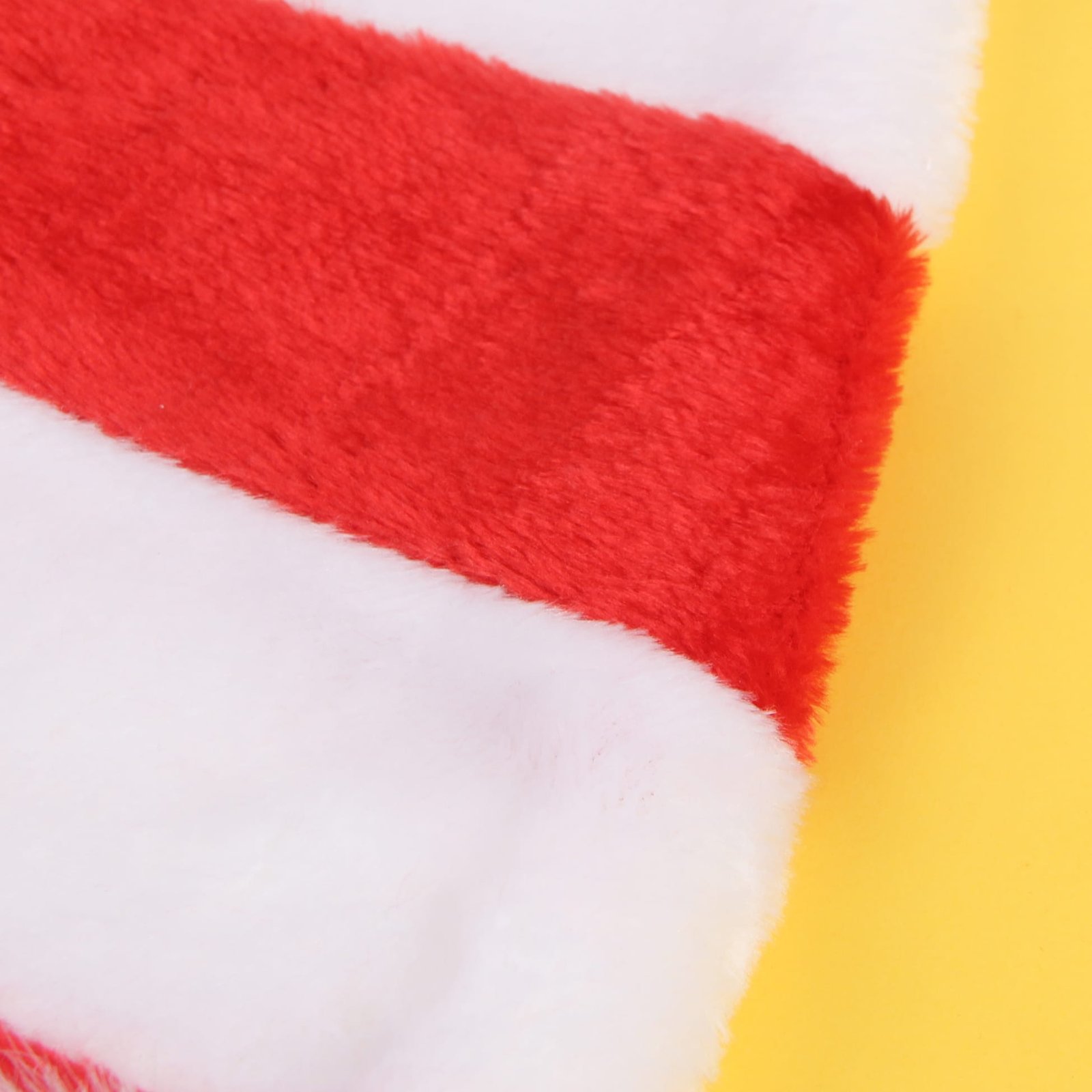 Red Plush Striped Santa Hat - Image 6