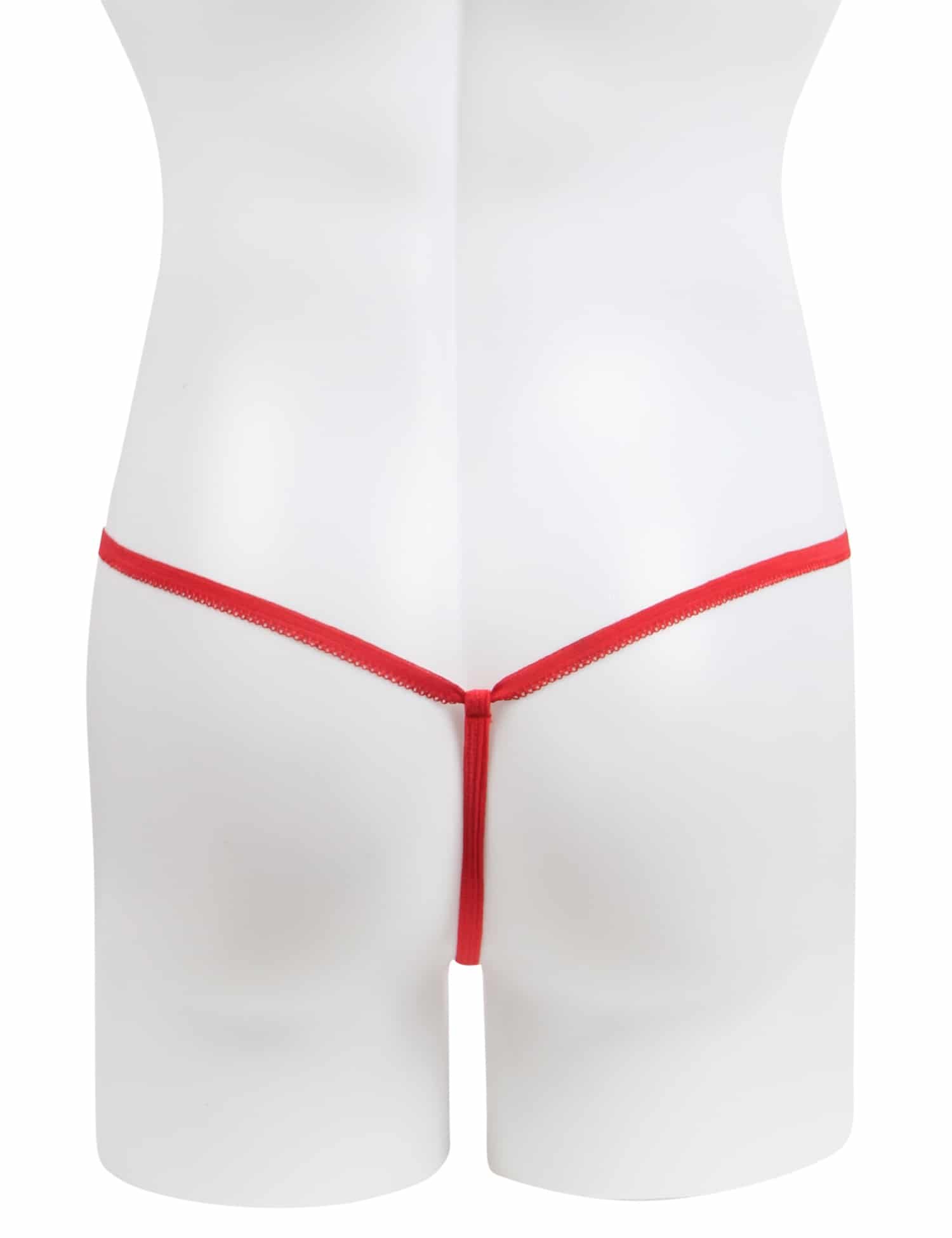 Red Sexy Velvet White Feather Christmas Men Thong Underwear - Image 6