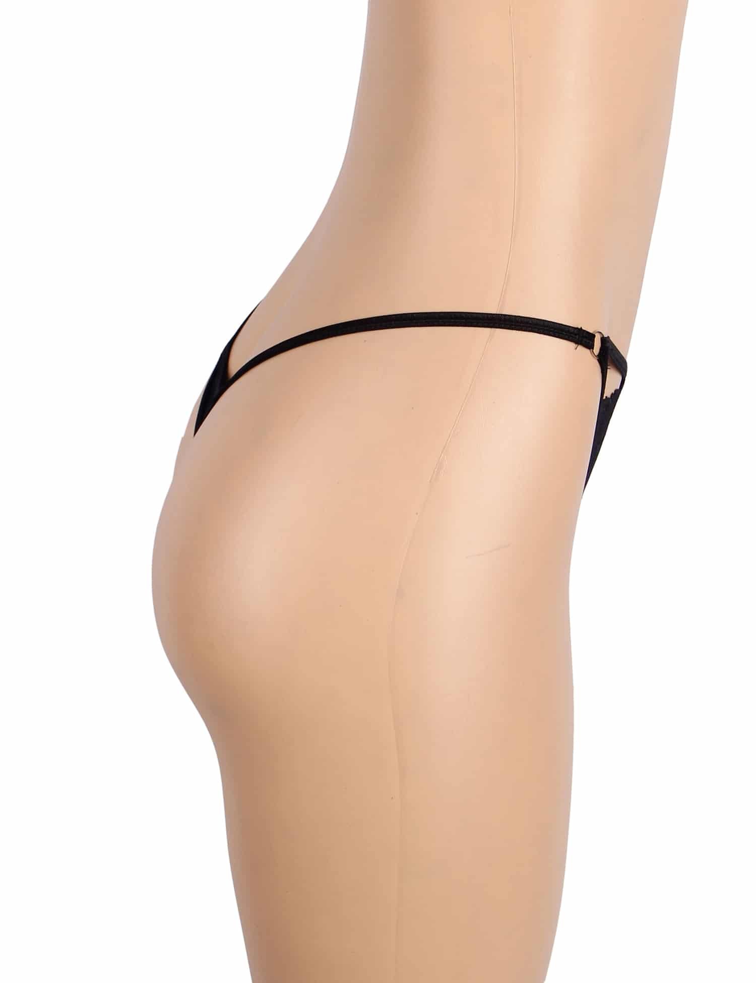 Black Sexy Lace Hollow Out Women Thong Underwear - Image 8