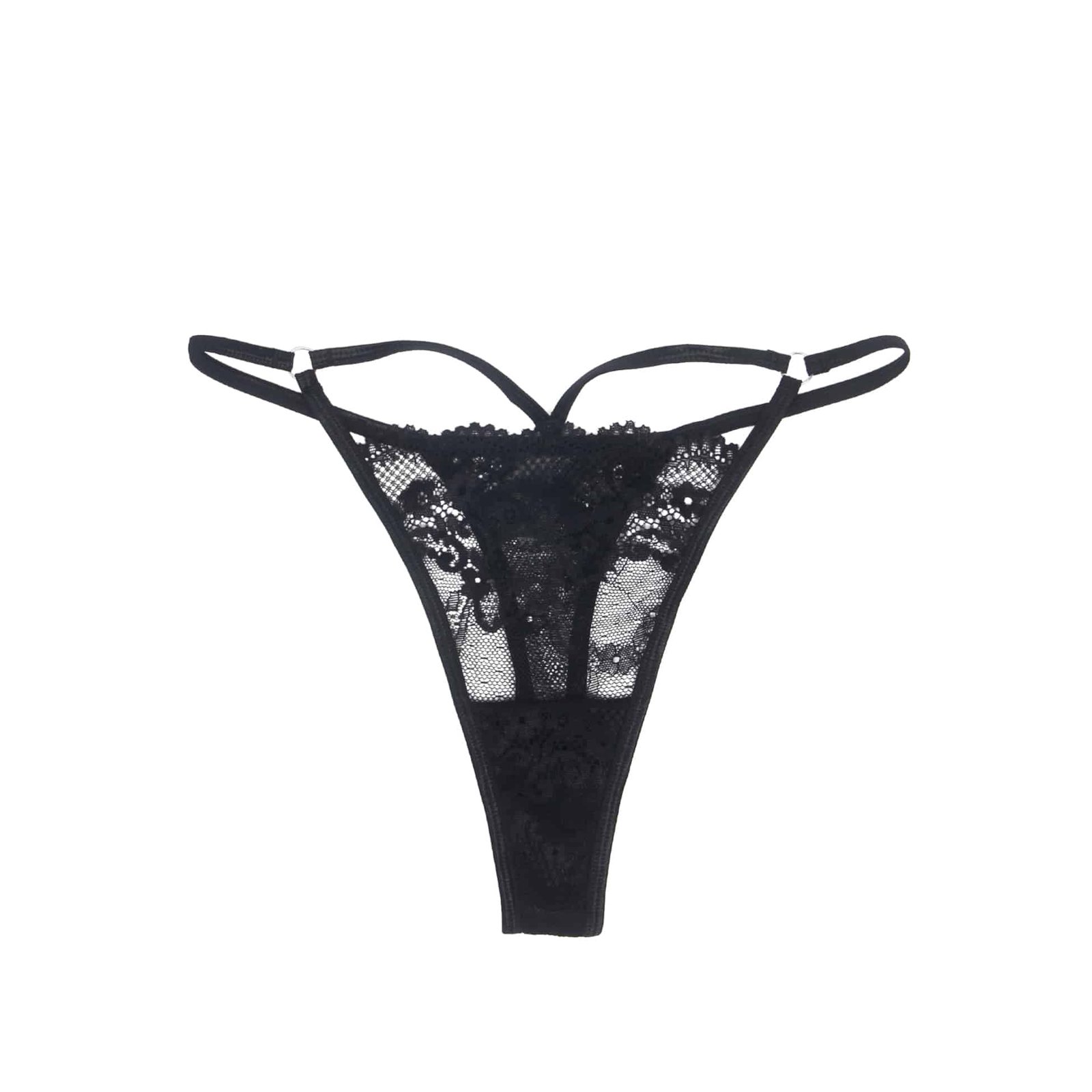 Black Sexy Lace Hollow Out Women Thong Underwear - Image 10