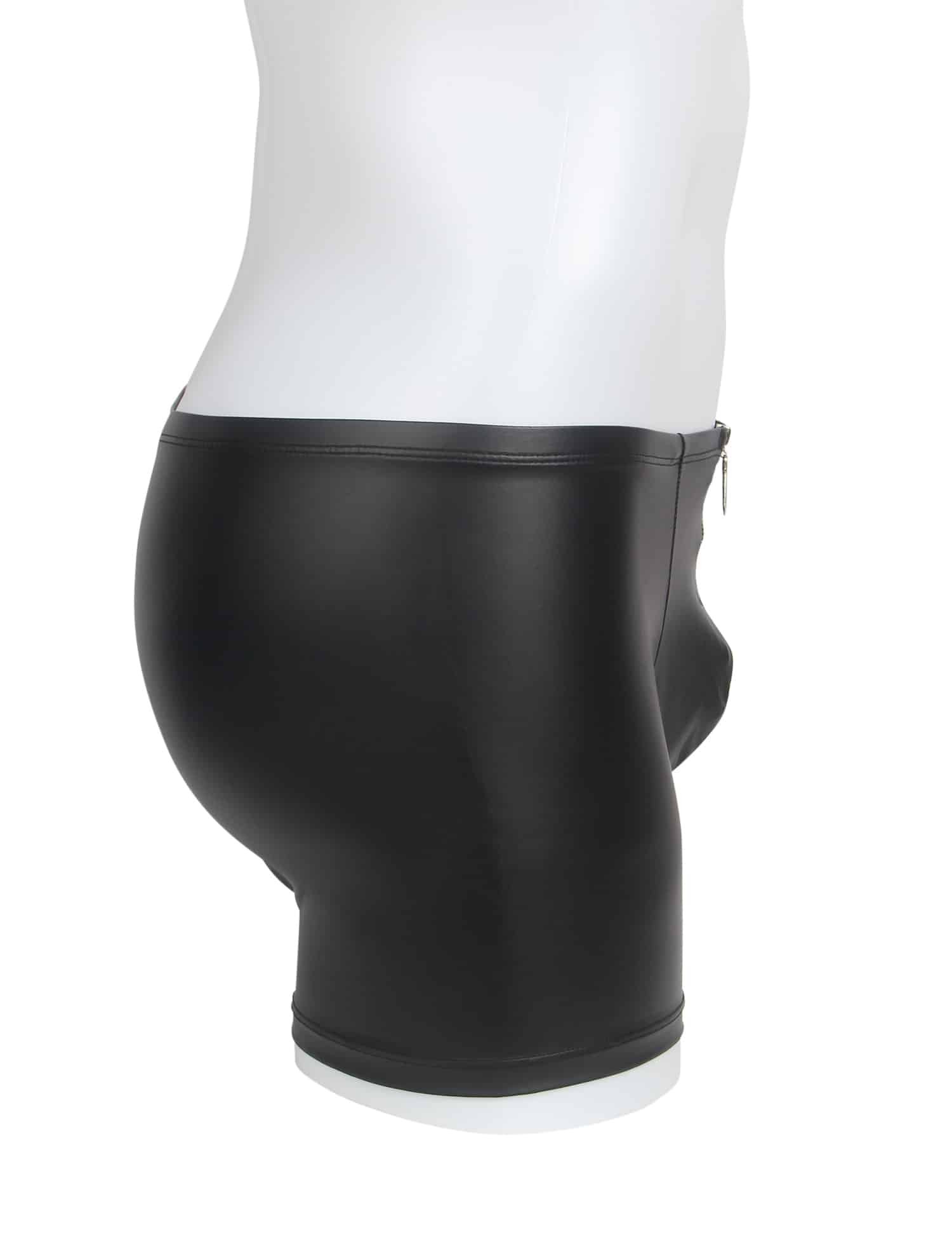 Black Sexy PU Men Underwear With Zipper - Image 7