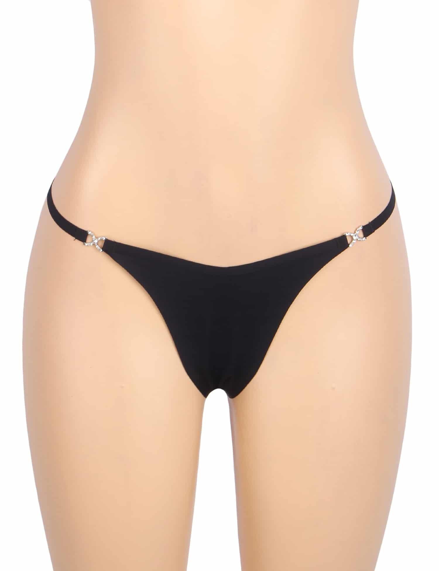 Black Sexy Swimsuit Cloth Rhinestone Seamless Panty - Image 6