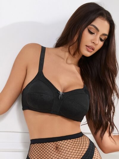 Black Sexy Mesh Jacquard Women Bra
