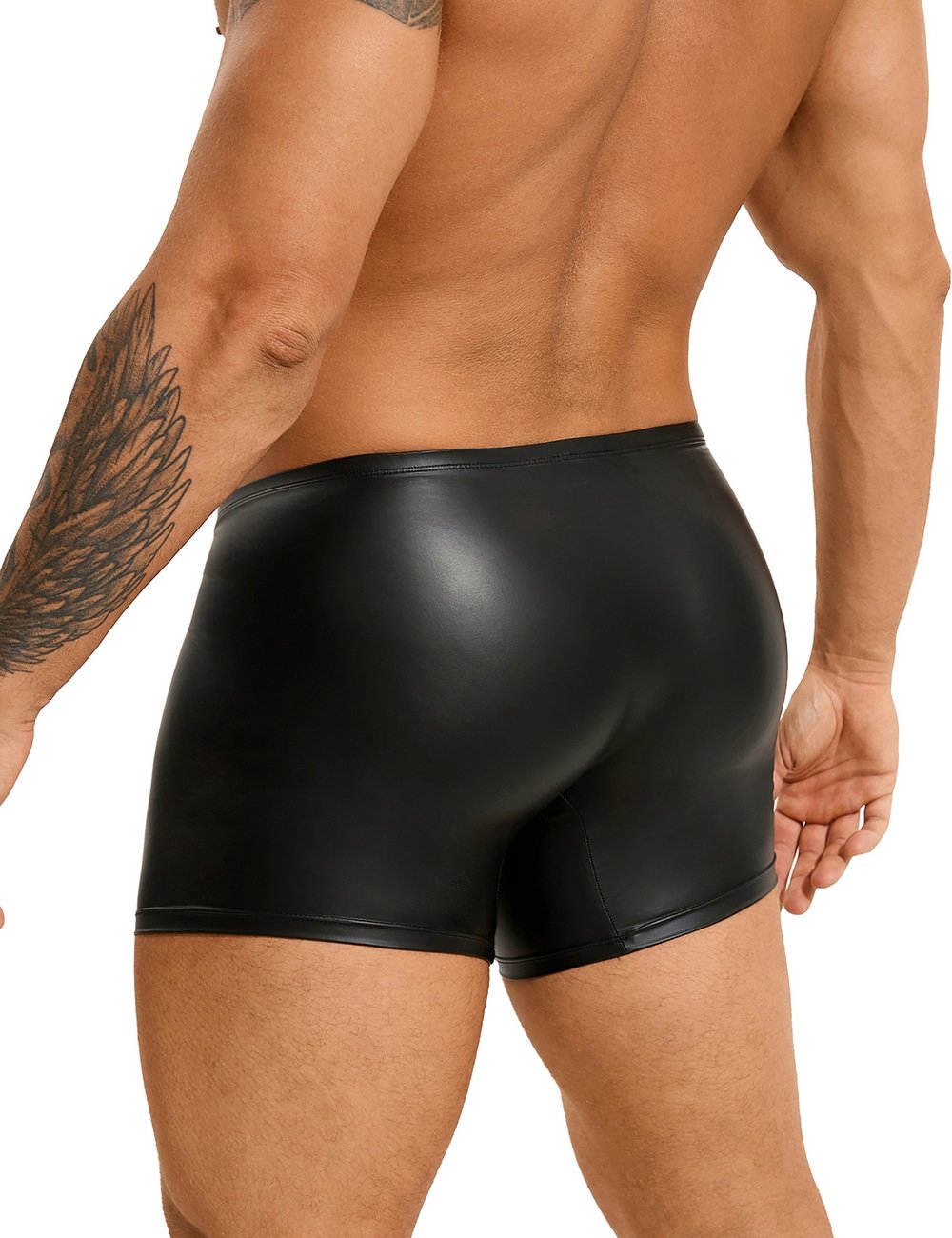 Black Sexy PU Men Underwear With Zipper - Image 5