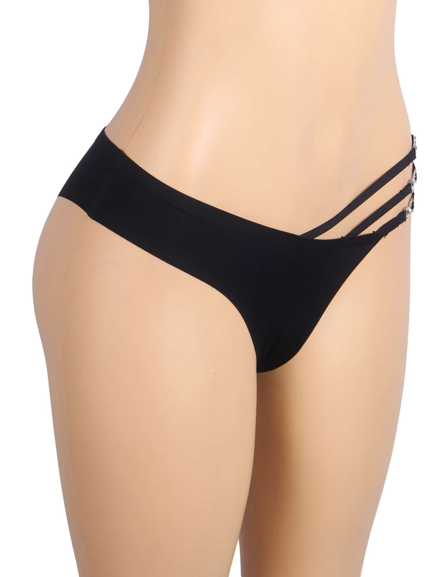 Black Sexy Swimsuit Cloth Rhinestones Seamless Panty - Image 7