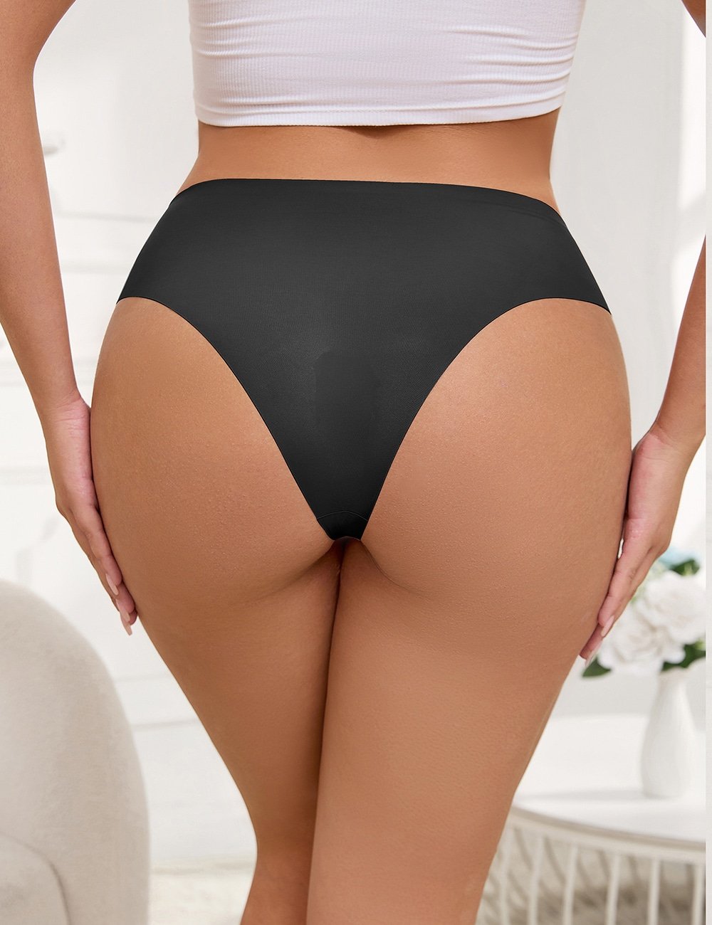 Black Sexy Swimsuit Cloth Rhinestones Seamless Panty - Image 5