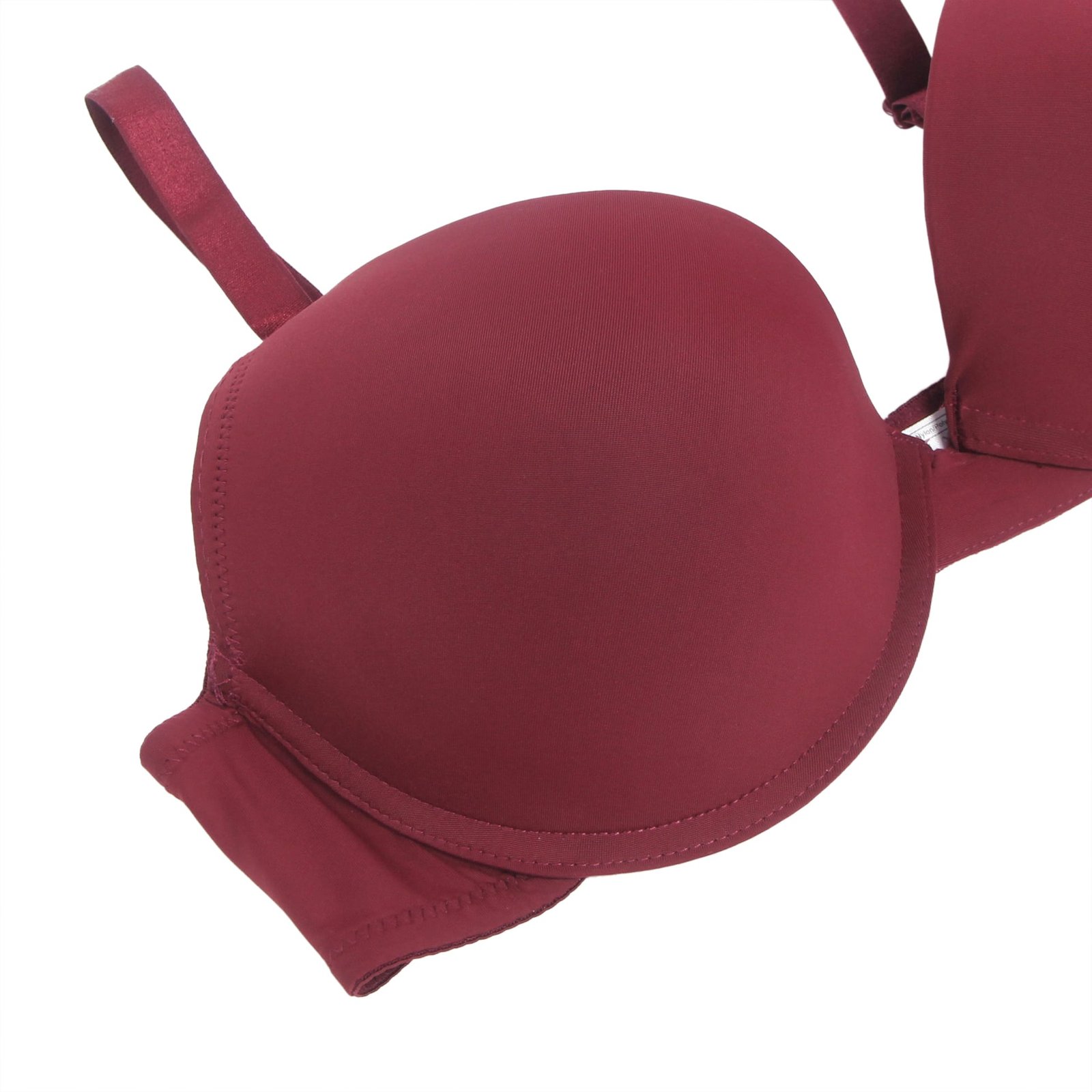 Burgundy Simple Smooth Women Underwire Bra - Image 9