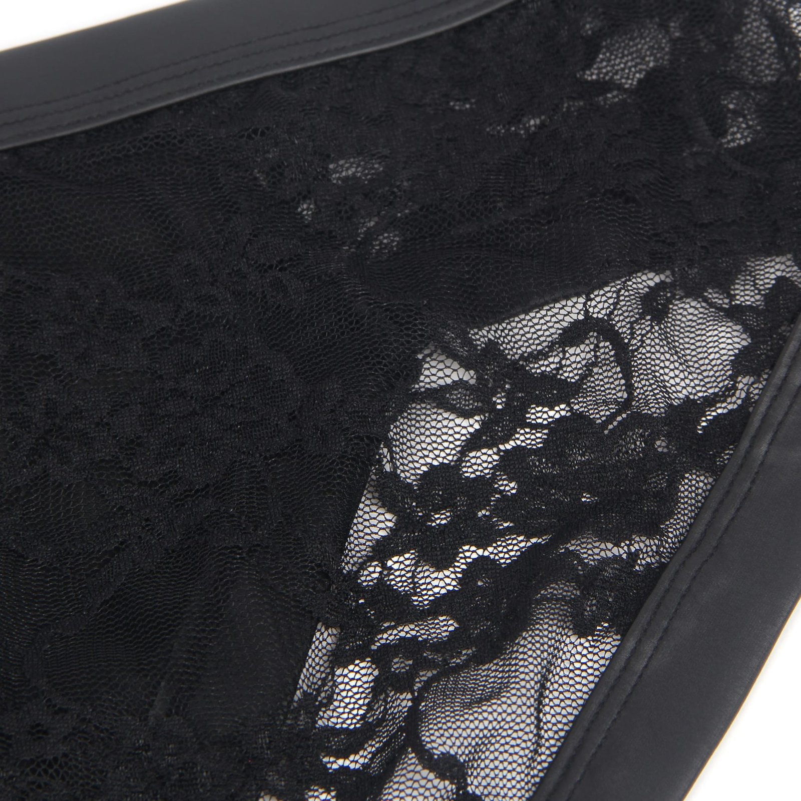 Black Sexy PU Leather Lace Men Underwear - Image 11