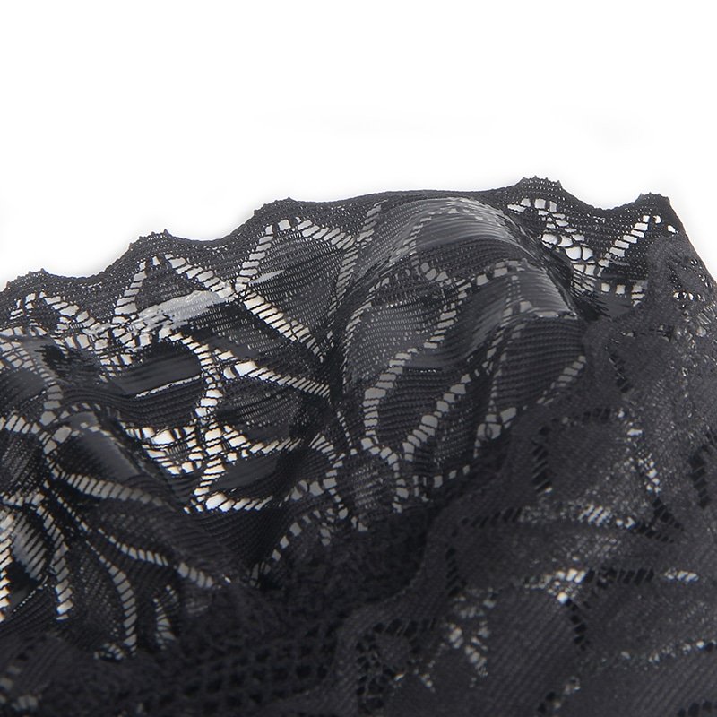 Black Fishnets Thigh High Stockings Silicone Lace Top Stay Up Sheer Hosiery - Image 12