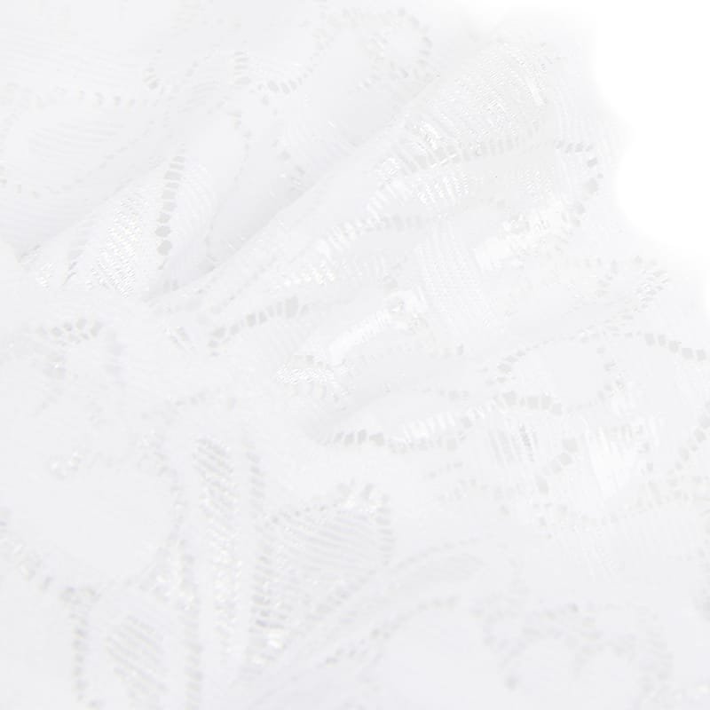 White Fishnets Thigh High Stockings Silicone Lace Top Stay Up Sheer Hosiery - Image 11
