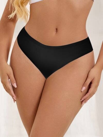 Black Sexy High Elastic Low Waist Seamless Panty