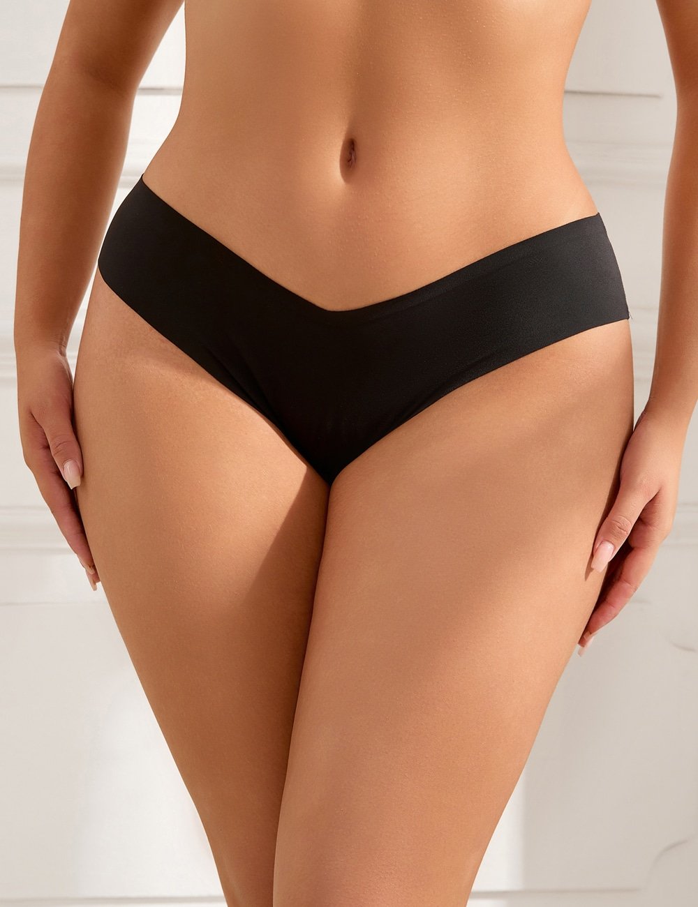 Black Sexy Ice Silk Low Waist Seamless Panty - Image 2