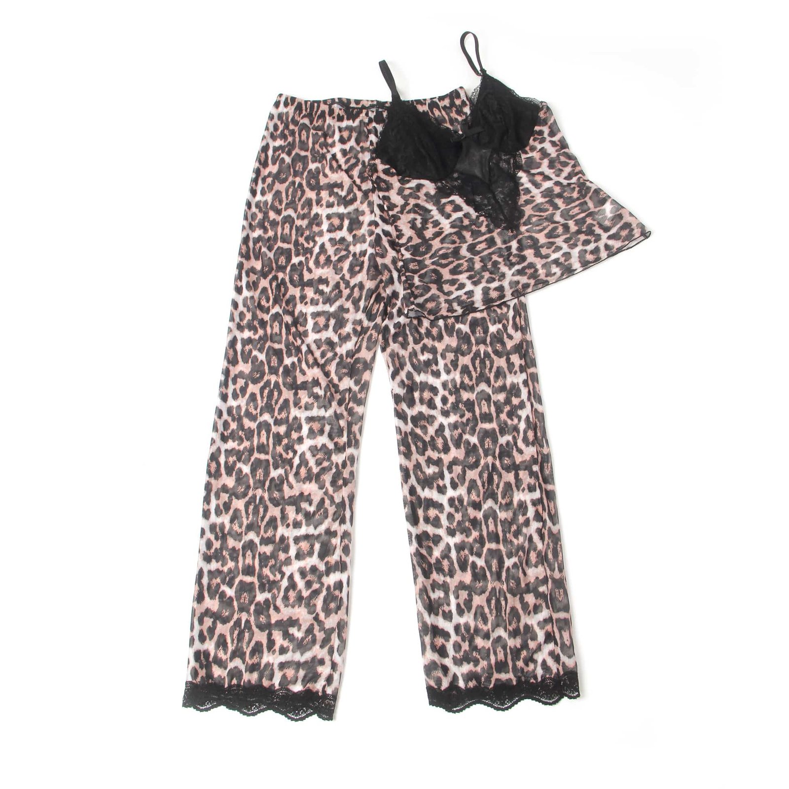 Sexy Leopard Lace Suspender Pajama Set - Image 12