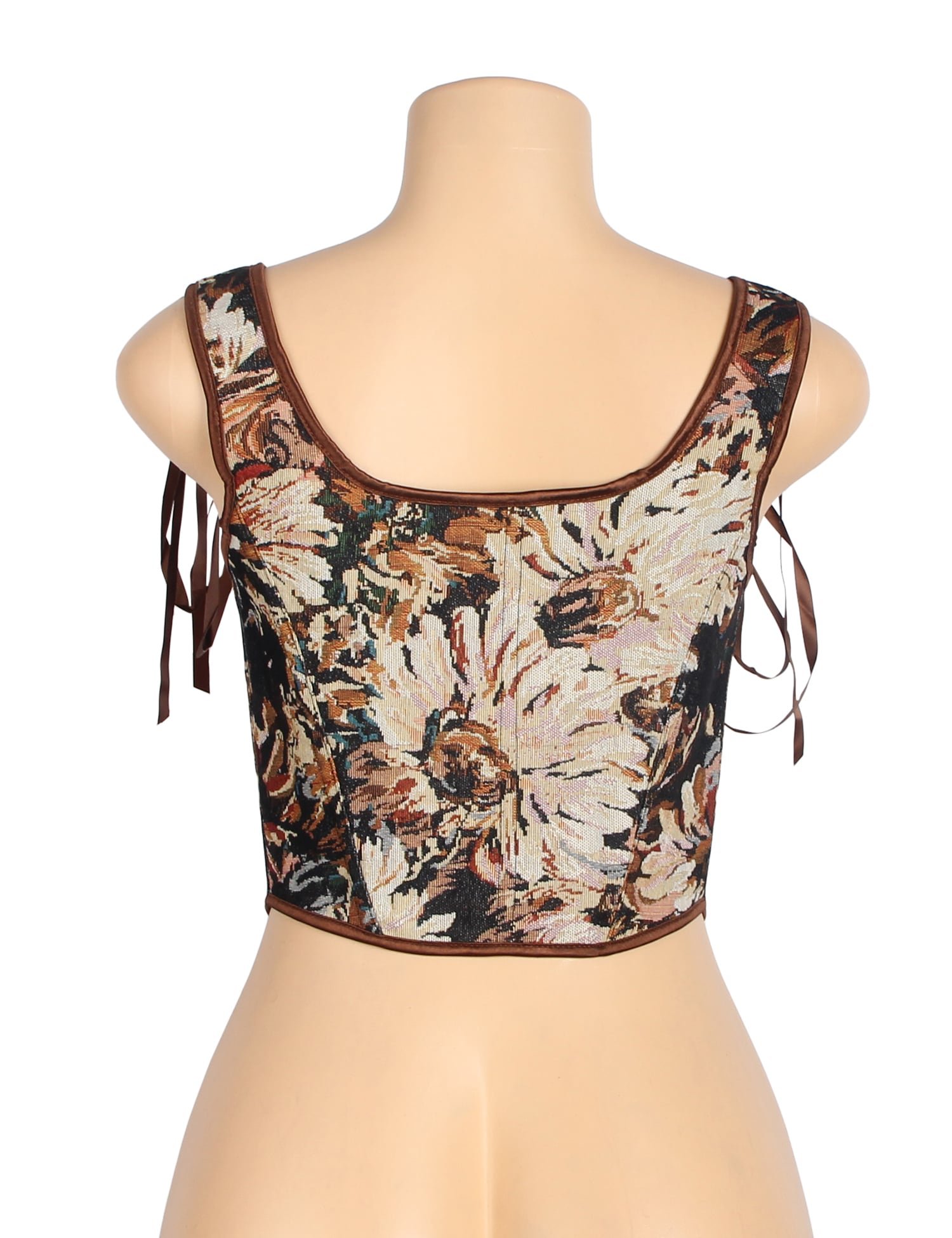 13 Pieces Plastic Bones Vintage oil Painting Print Style Lace Up Corset - Image 10