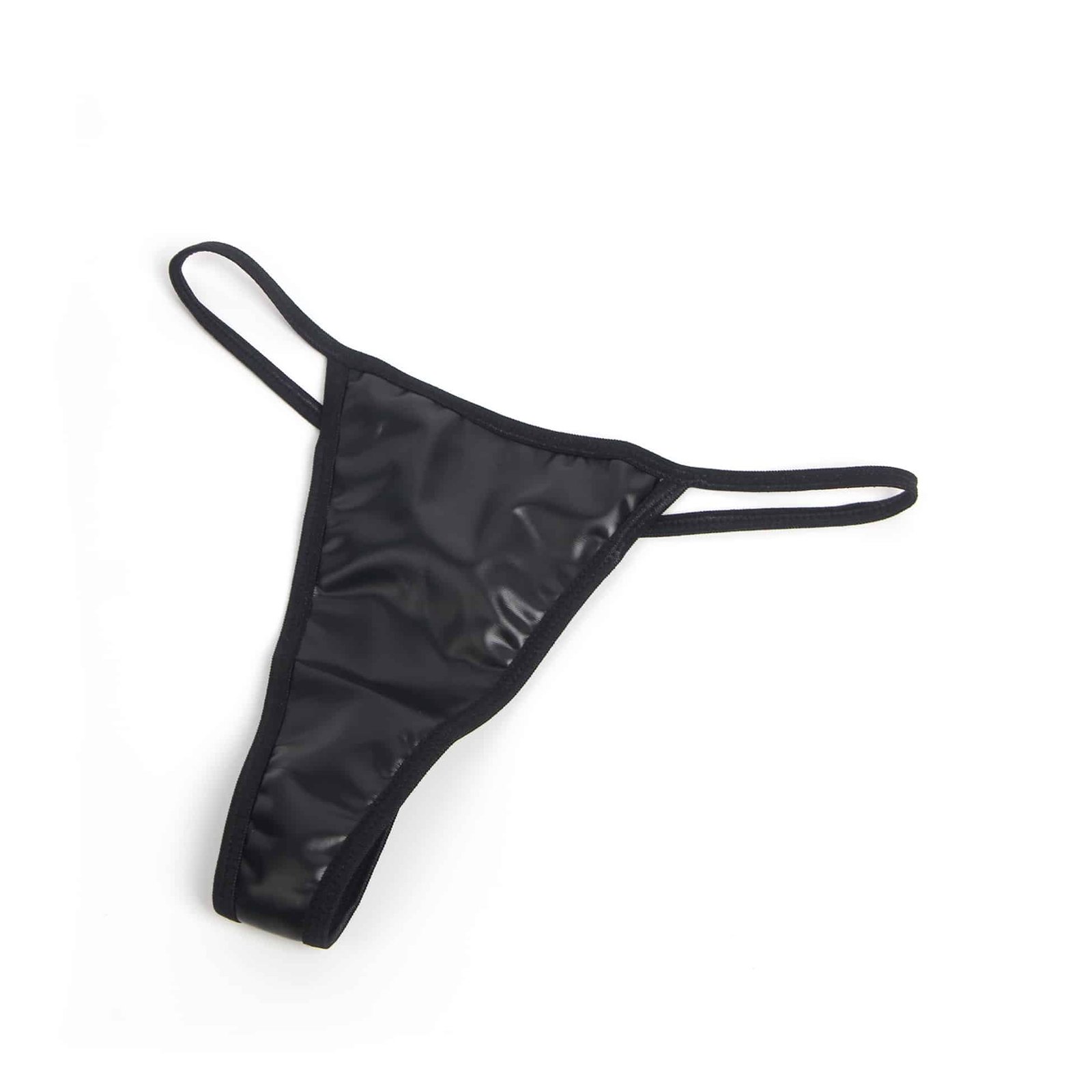 Black Sexy PU Leather Metal Clips Garter Panty - Image 15