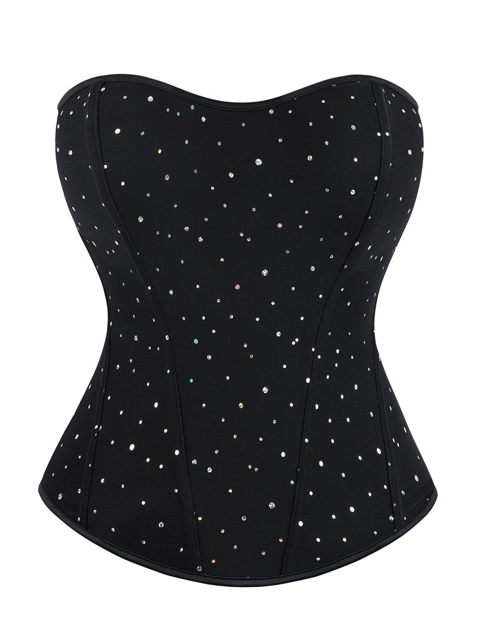 6 Pieces Plastic Bones Black Sexy Glitter Sequins Zippered Palace Style Corset - Image 9