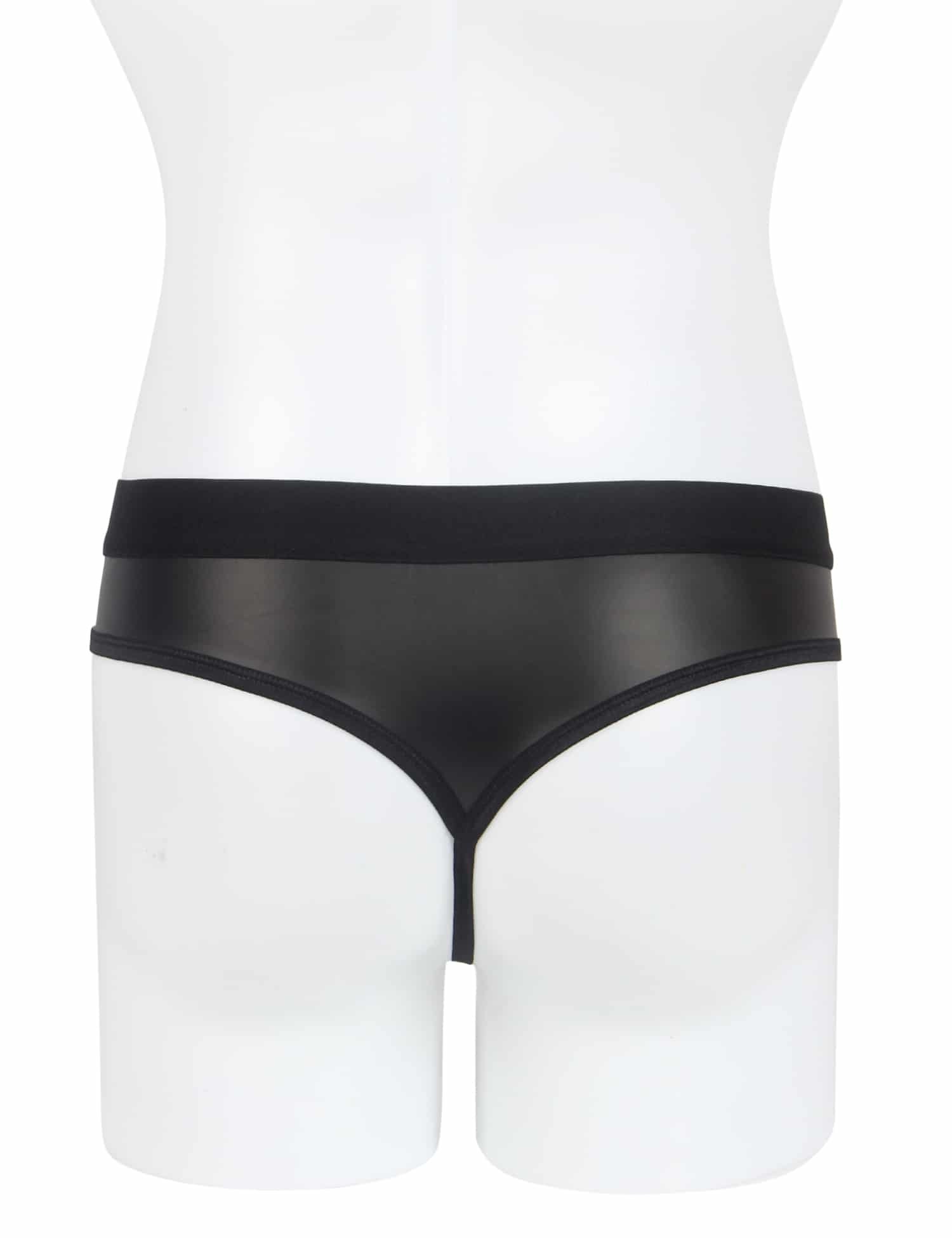 Black Sexy PU Leather Hollow Out Men Underwear - Image 7