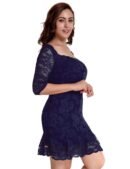 Plus Size Half Sleeve Blue Wholesale Fashion Dress